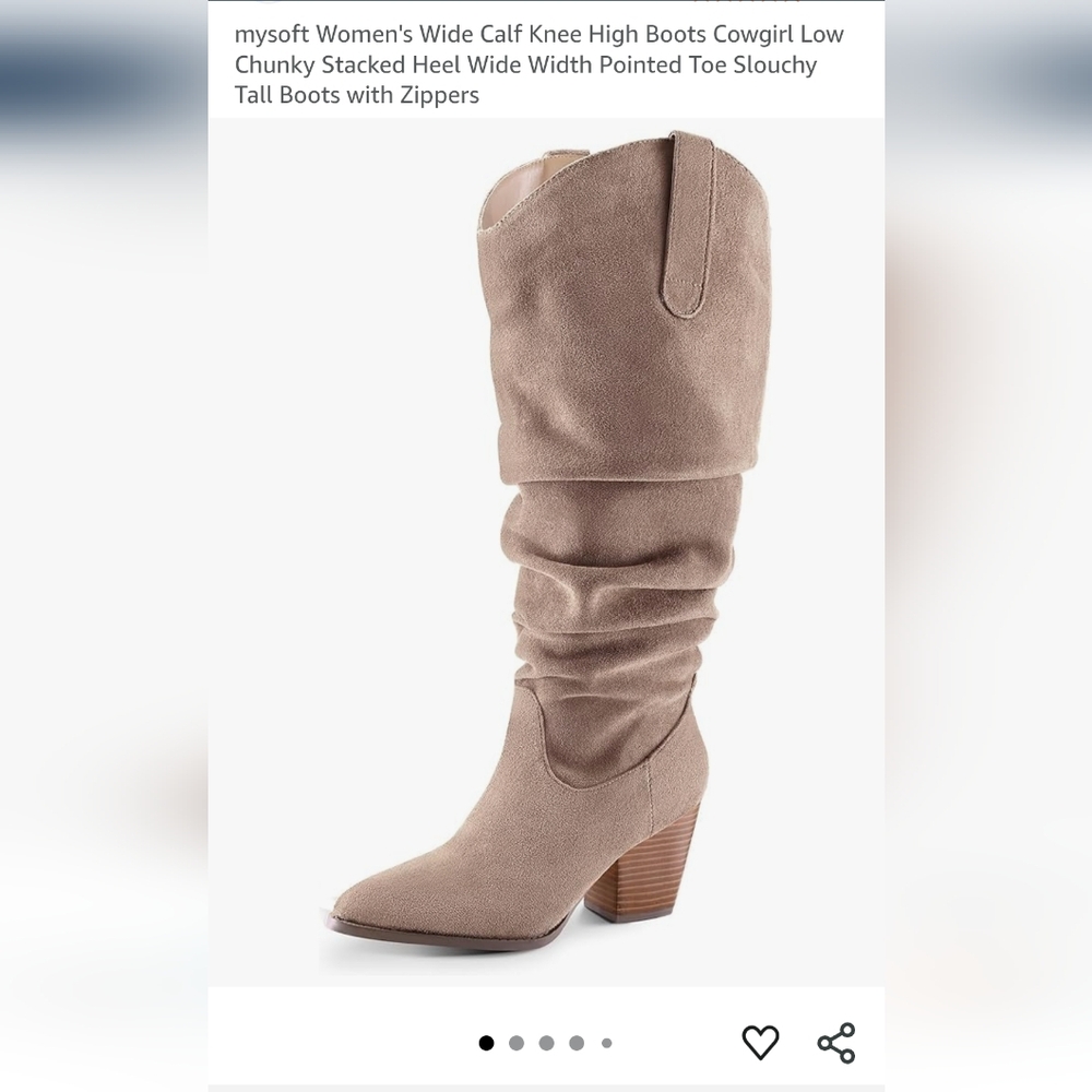Amazon Women's Over the Knee Boots - Taupe, 8.5 Wide